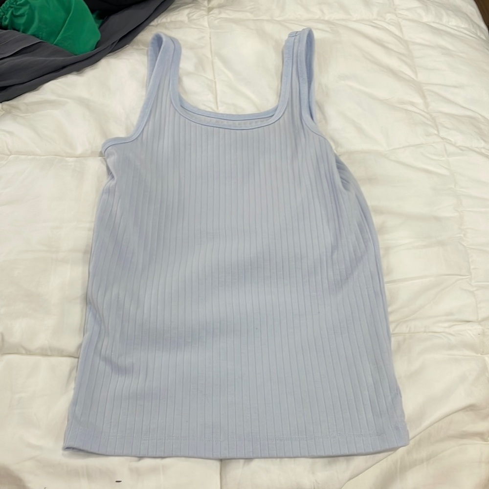 aerie ribbed cami light blue